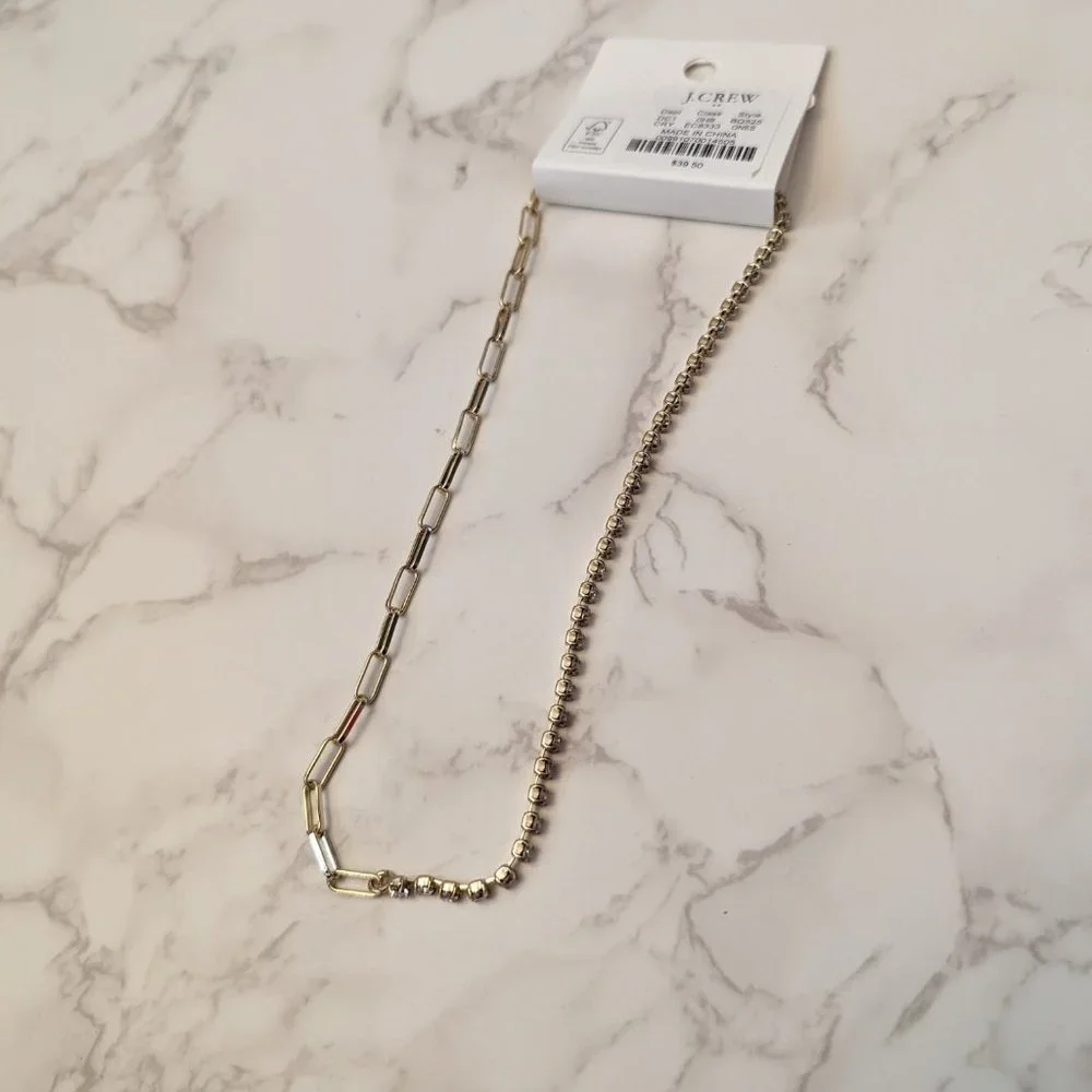 J.Crew Factory Crystal and Gold Layering Necklace - Picture 7 of 8